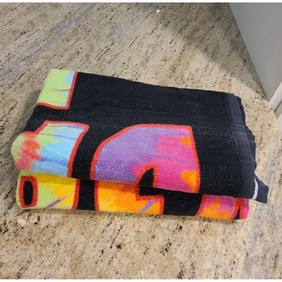 Lot of 2 Vintage Daytona Beach Tie Dye Terry Beach Towel 53x27 - Picture 13 of 14